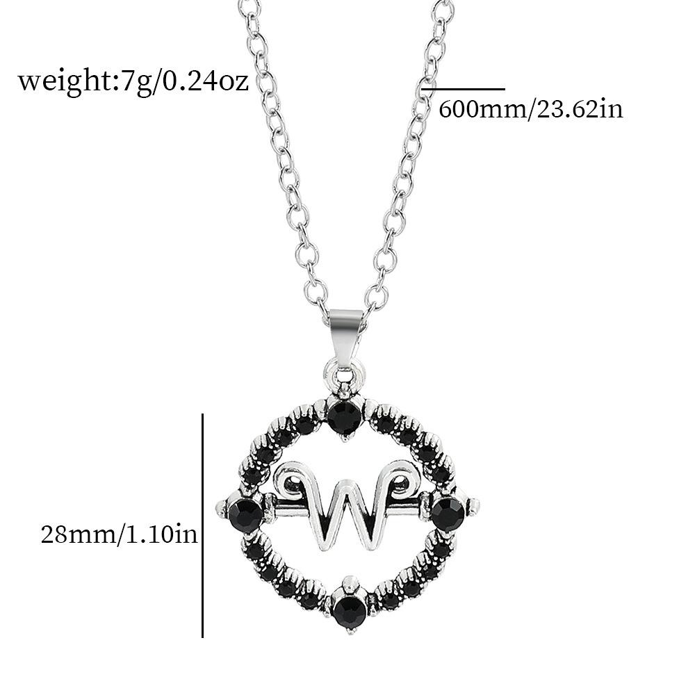 Wednesday Necklace for Men Women Fashion Hollow Letter W Pendant Charm, Minimalist Versatile Gift