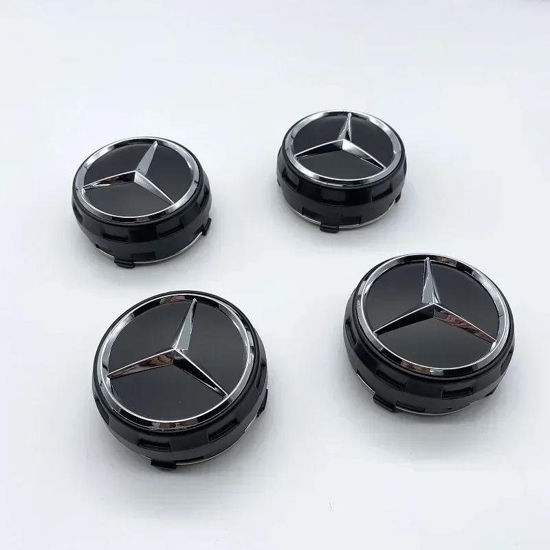 4PCS 75mm NEW Car Wheel Center Hub Caps Cover Mercedes Benz AMG B/C/E/S Class A Class C200L GLC GLK CLA W166 W163 W221 BV4