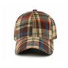 Autumn Winter Hat Women's Hard Top Baseball Cap Classic Vintage Plaid Cap for Men