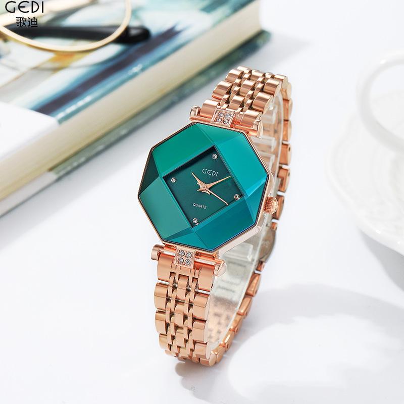 Niche High Sense Personalized Octagon Women'S Watch Fashion Rhombus Women'S Watch Belt Quartz Watch