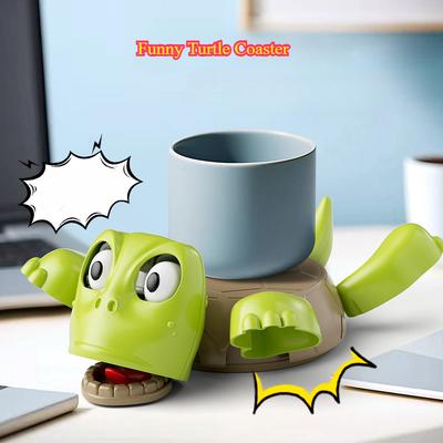 3D Printed Panicked Turtle Coaster Home/Office Decorative Coffee Tea Cup Mat Insulation Pad Mug Holder with Funny Expression