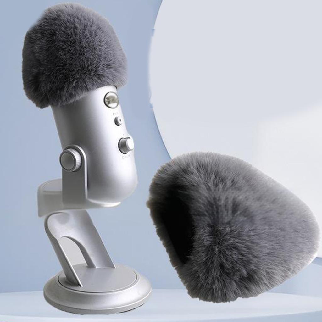 Furry Microphone Muff Windproof Sleeve Windscreen For Most USB Mics Noise Cancelling for Crisp Recordings