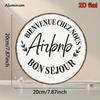 French Airbnb Sign Rustic Farmhouse Wall Decor  Cm Round Aluminum Plaque with Logo