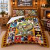 N-Narutos Pattern Bedding 3Pcs Set Bed Sheet And Pillowcases For Indoor Bedroom