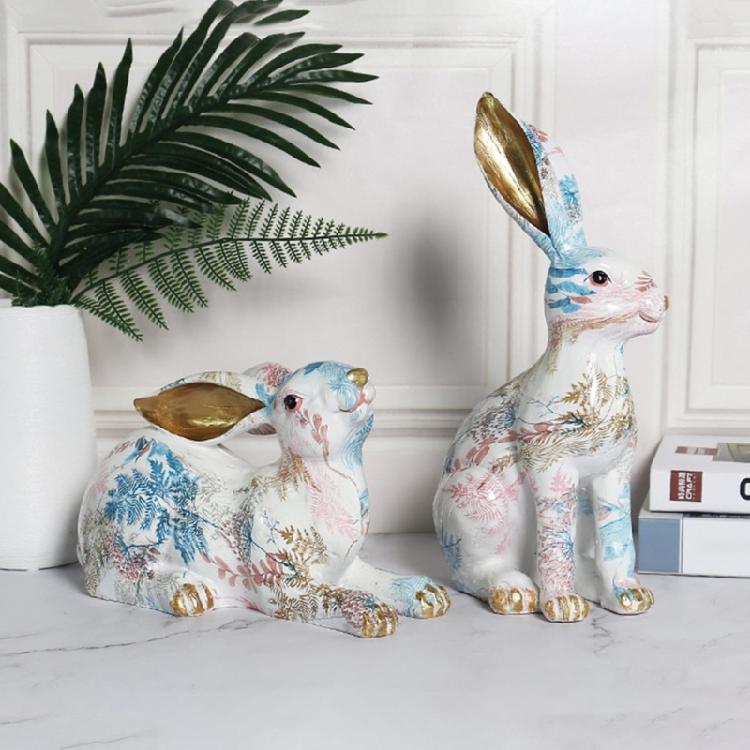 Easter Rabbit Garden Statue for Thanksgiving Day Micro Landscape Decoration Gift