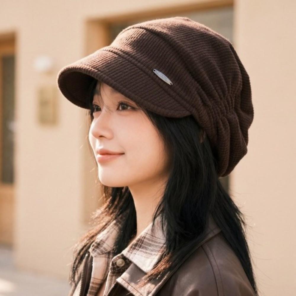 Skin Friendly Corduroy Slouchy Hat Soft Warm Hat Versatile Visor Cap  Vaction