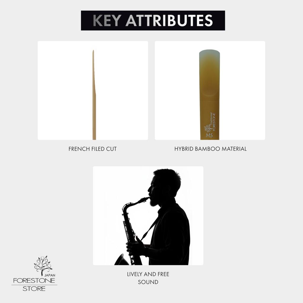 FORESTONE Traditional Alto Saxophone Reeds [Hardness: MS Medium Soft]