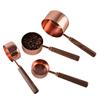4/8Pcs Measuring Cups Spoons Wooden Handle Stainless Steel Baking Tools Coffee Measuring Spoon Set Bartending Scale Accessories