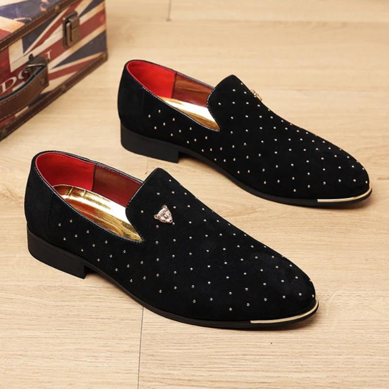 Mocasini de modă pentru bărbați, pantofi de rochie din piele pentru bărbați, mocasini slip-on, pantofi eleganți, balerini de modă pentru bărbați, pantofi de petrecere de club pentru bărbați, zapatos hombre