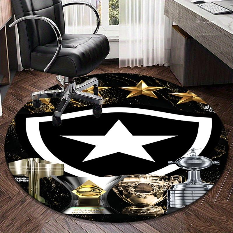 1PC round rug Botafogo Football Club Printed Round Area Rug ,Rug For Home Office, Round Chair Rug, Decorative Carpet Fan gifts Christmas gift