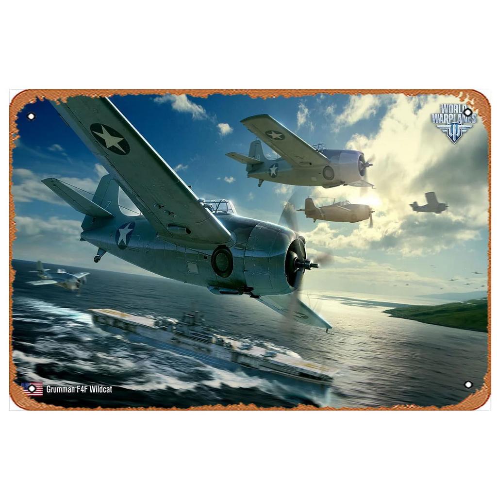 Vintage Fight Plane Metal Tin Signs Plaque Plate Retro Wall Art Posters for Man Cave Bar Pub Clubs Cafe Iron Painting Decoration