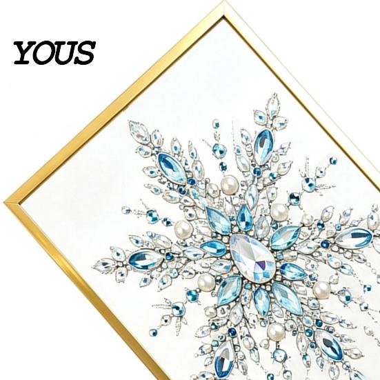 Holiday Decoration Making Sets DIY Jewelry Faux Pearl Art Painting Kit with Frame, Christmas Handmade Festive Wall Crystal Gem Craft Set for