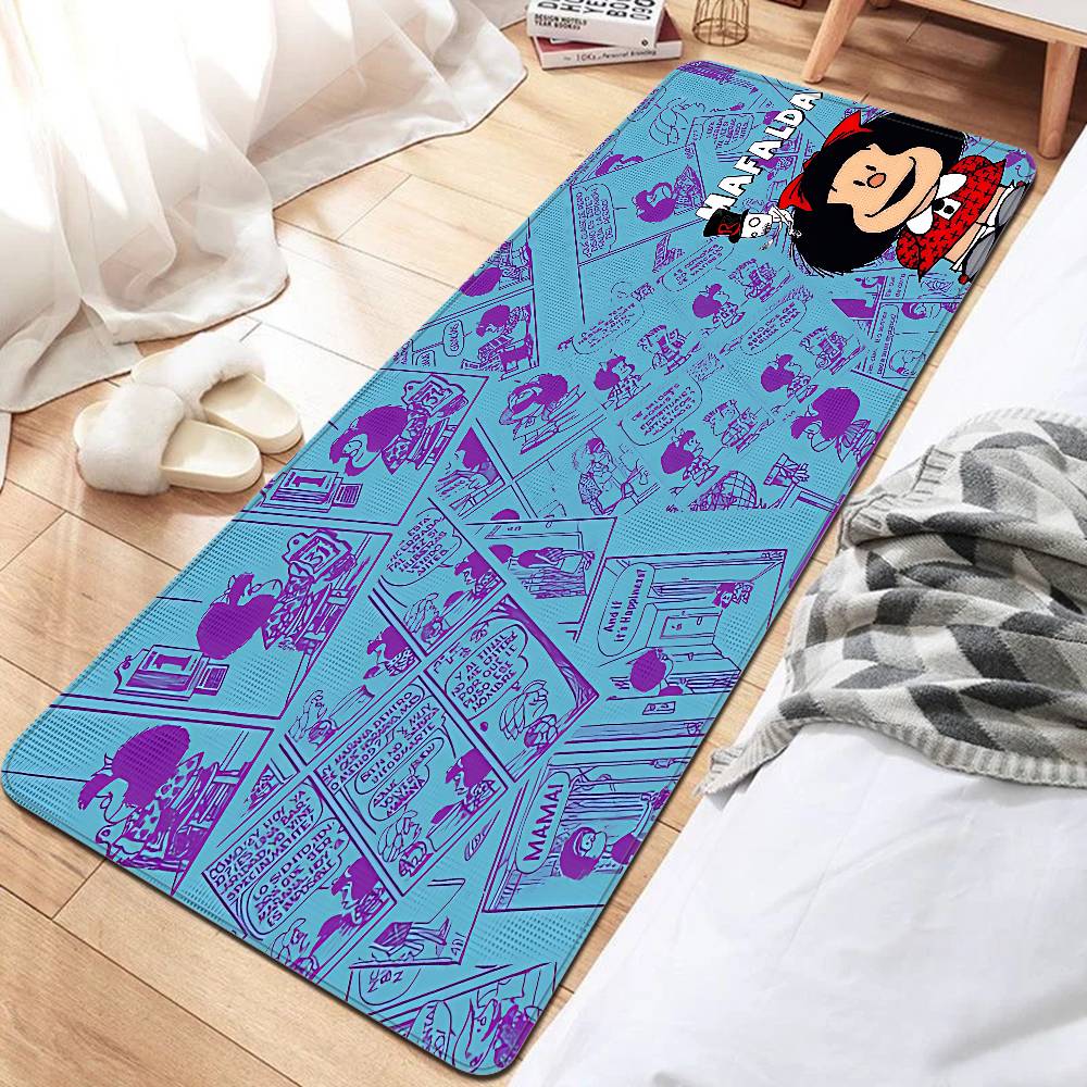 M-Mafalda Girl Floor Mat INS Style Soft Bedroom Floor House Laundry Room Mat Anti-skid Bedside Area Rugs