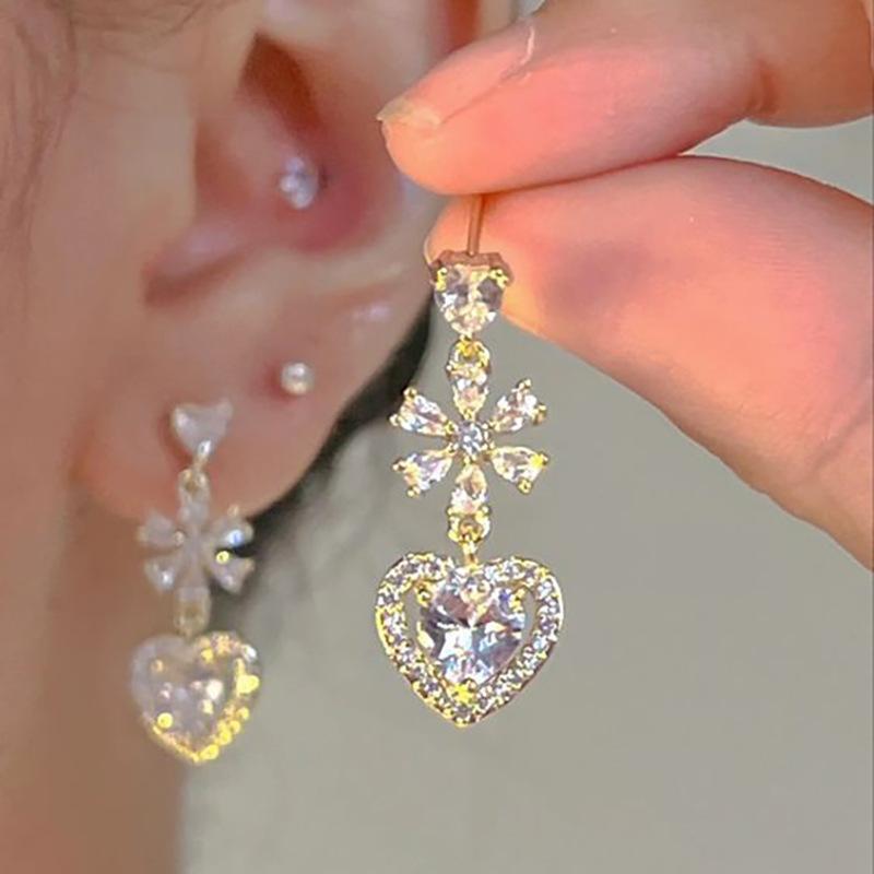 New Simple Stars Tassel Earrings for Women Korean Charm Delicate Shiny Rhinestone Drop Earring Fashion Wedding Gift Jewelry