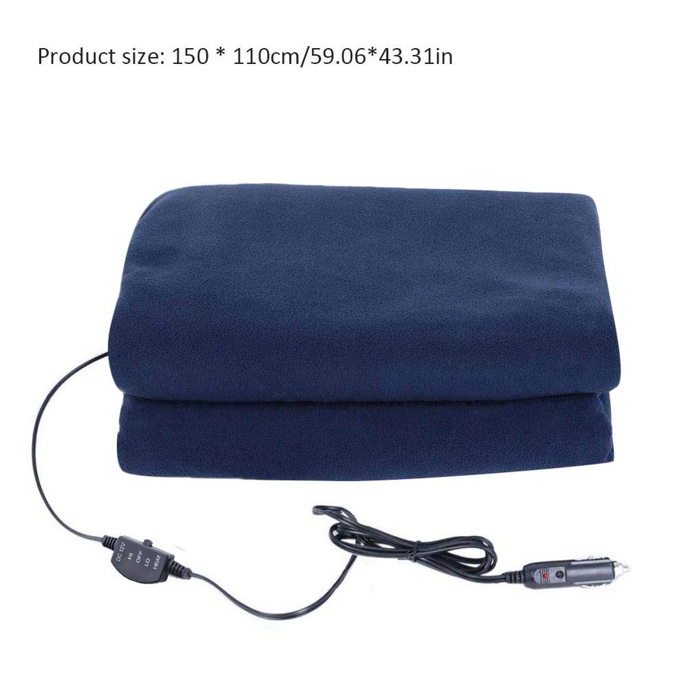 12V Car Heating Blanket Cigarette Plug Travel Throw Blanket Winter Warm Camping Electric Blanket For RV Truck Car Accessories