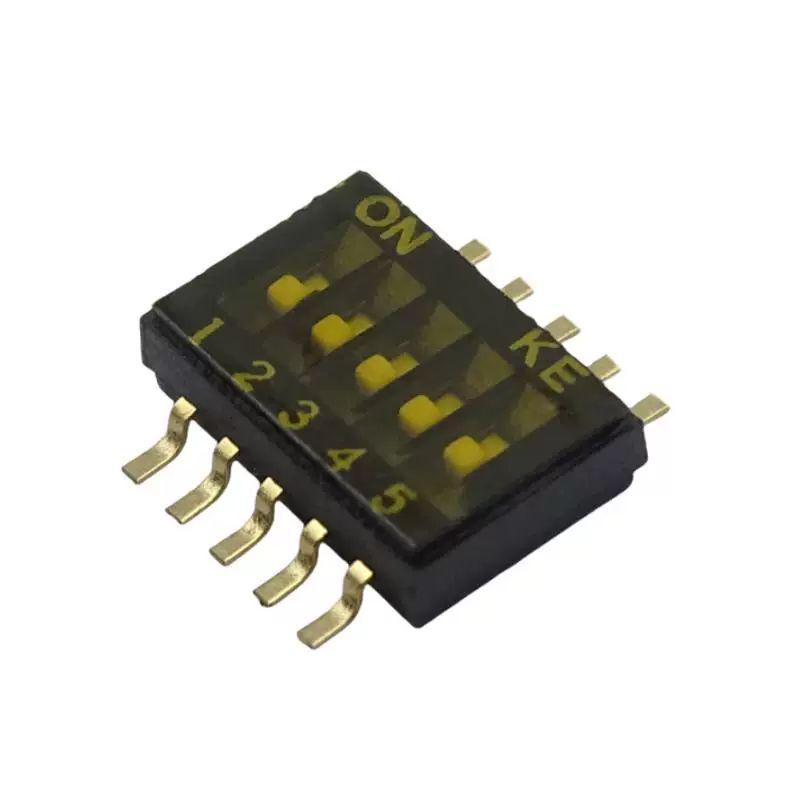 1,27 mm Schwarzer SMT Flachkippschalter DIP-Schalter, 2-10 Positionen (DSHP03TSGER)