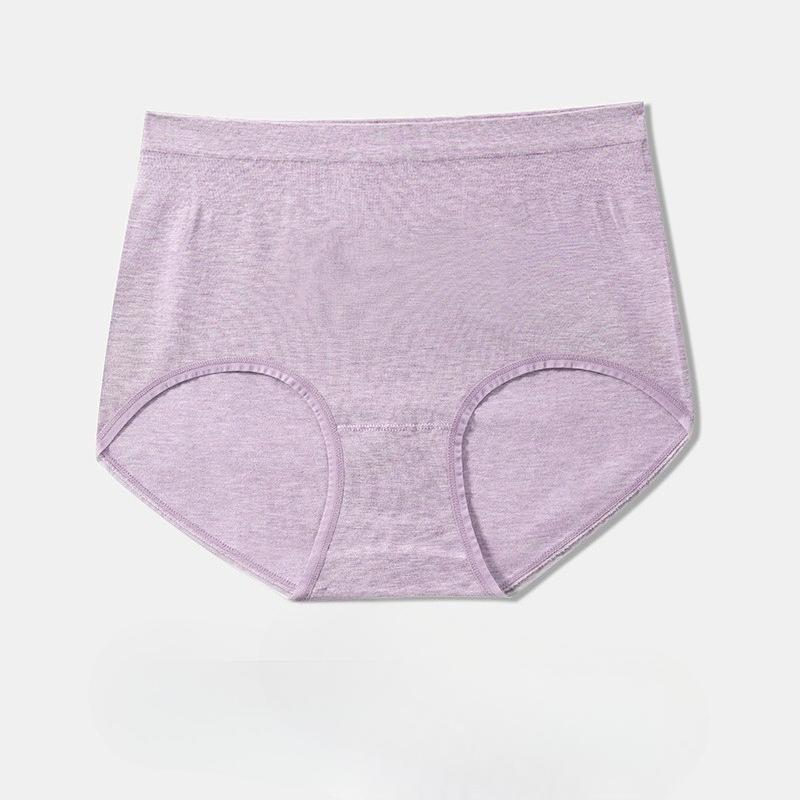 Big Size Female Spring and Autumn Color Cotton High Waist and Belly Without Trace High Stretch Briefs