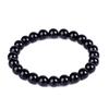 European & American Black Imitation Obsidian Slimming Anklet with Black Agate Bracelet Stones