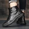 22 autumn and winter zipper Martin boots British high-top leather boots non-slip casual leather shoes all black