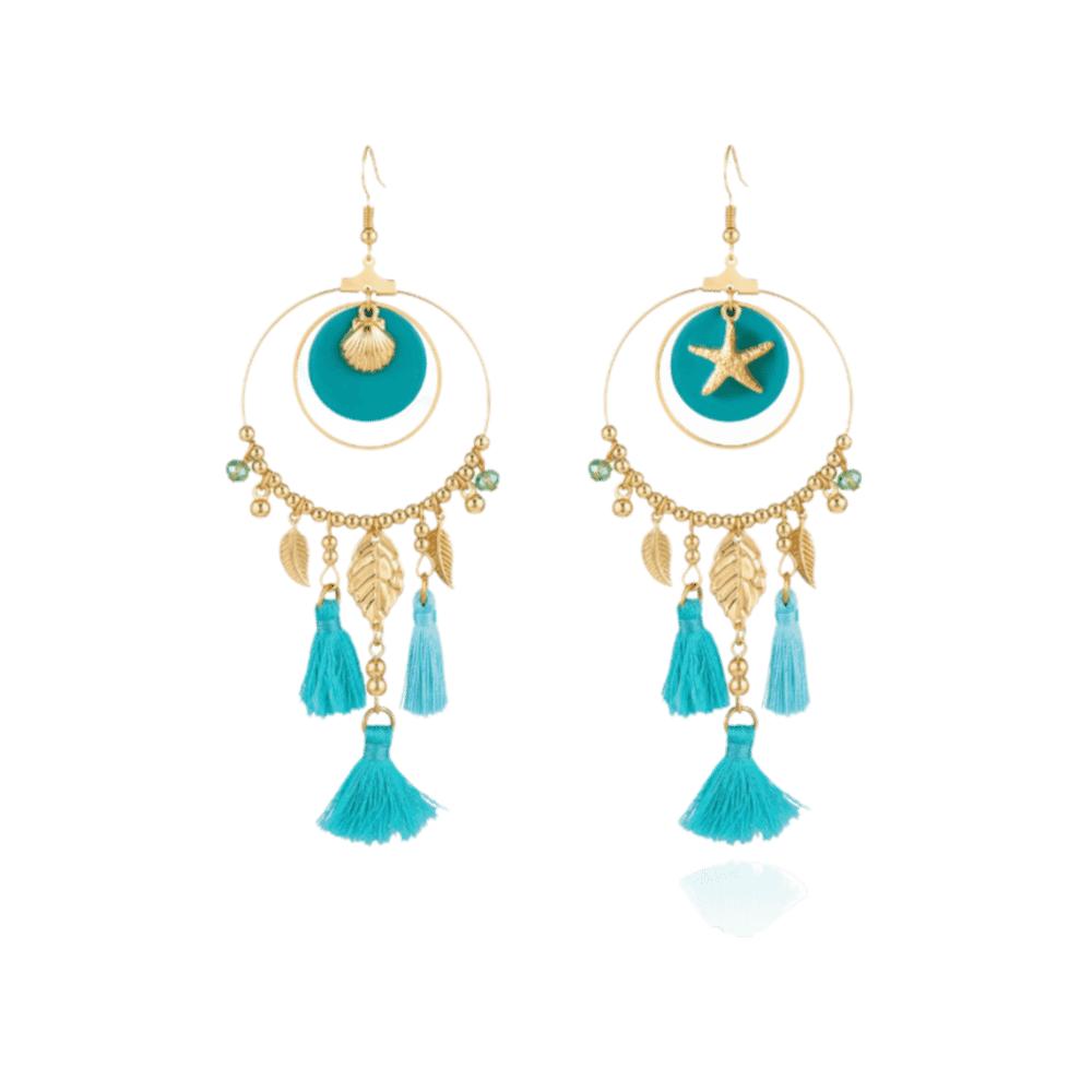Tassel Starfish Dangle Earrings Bead Drop Earrings Fashion Jewelry Irregular Earrings Party