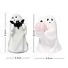 Halloween Specter Ornament Black Bat Pink Pumpkin Specter Holding Pumpkin Miniature Size Resin Figures Statue Party Accessories