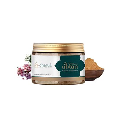 Charya Ayurveda Organic Ubtan Powder| Ayurvedic Ubtan Face Pack | Ayurvedic Cleanser | Help To Maintain Oil Balance | Detan Pack Brightens Skin & R