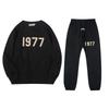 Three-dimensional flocking 1977 men's and women's American high street hoodie sweater trousers casual suit