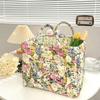 Multipurpose Floral Storage Basket Collapsible Cloth Hamper Fabric Storage Basket for Bedroom Bathroom Organization