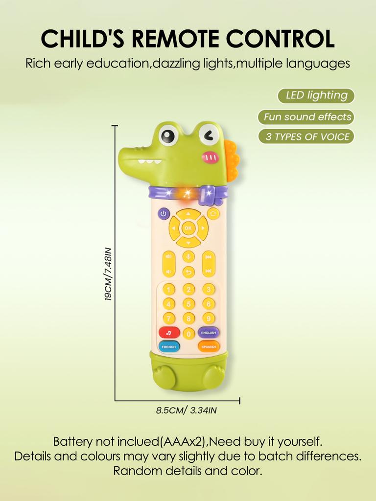 Kids English Learning TV Remote Control Toy with Music Early Education Role-play Simulation for Baby Development