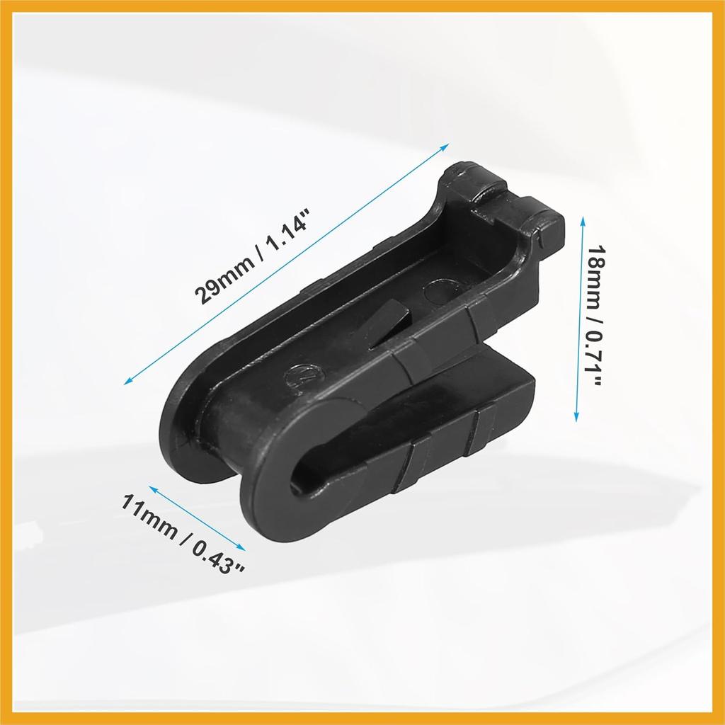 Universal Front Wiper Blade Arm Adapter Clip J Hook Type C - Pack of 4 Black Replacement
