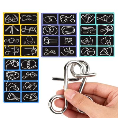 Teaser Puzzles Ring Educational Toys 32pcs/set Metal Brain Teaser Puzzles Educational Toys Party Favors For Home School Travel