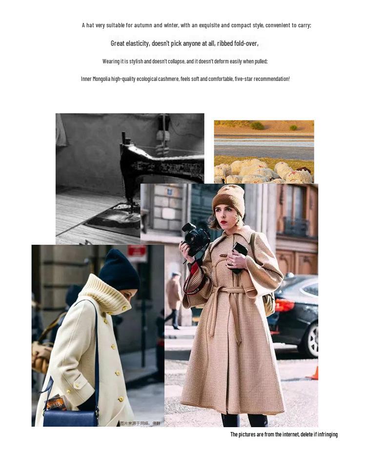 2025 Herbst/Winter Damen- & Unisex 100% Reiner Kaschmir Beanie - Warme, modische und vielseitige Mütze