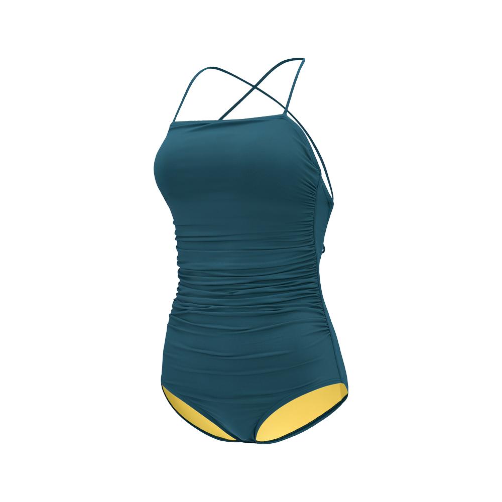 Diebeu La Vie Halter Swimsuit_Deep Lagoon (Deep Blue)