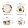 European Ceramic Tableware Christmas Plate Bowl Ceramic Cup Dish Steak Pasta Kitchen Tableware Dinner Plate Bowl XMAS Gift