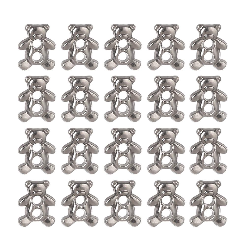 20/40Pcs Mini 6mm Metal Buckle Bear Pattern Decor Buckles for 1/6 Kid Doll Toy Button Buckle DIY Doll Clothes Sewing Accessories
