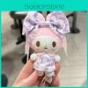 Chaveiro de Pelúcia Desenho Animado My Melody de Aniversário Com Laço de Rosa Morango Para Presente e Decoração