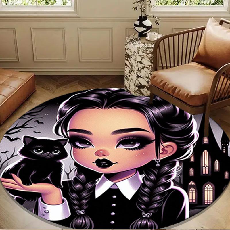 Gothic Fashion And Mystery Round mat, Anti-slip Circle Carpet Chair rug For livingroom,Bedroom, doormat home decor Gift Christmas Gifts