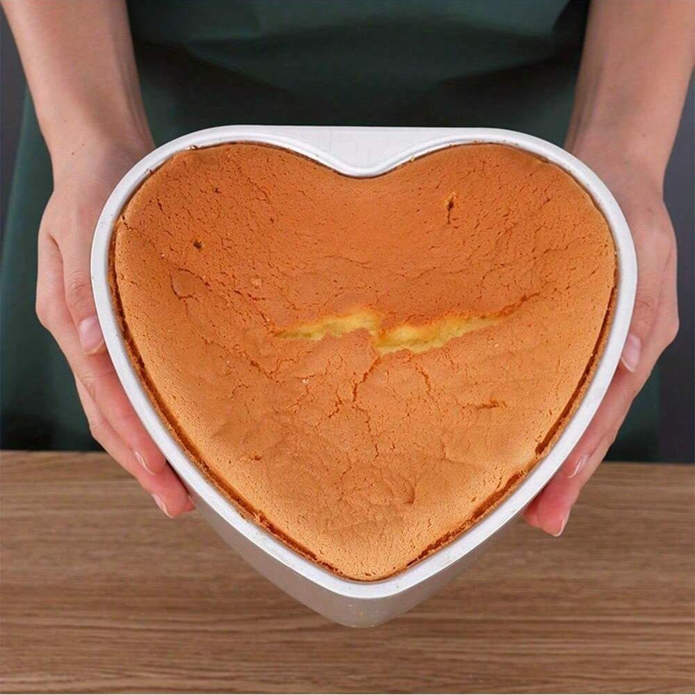 Round Heart-Shaped Cake Mold Aluminium Alloy Non-Stick Cake Pan Mousse Tray Baking Mold Removable Bottom Cake Decorating Tool
