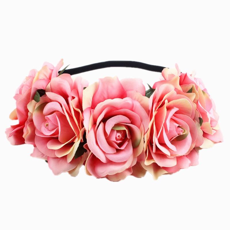 Halloween Rose Hair Band Hair Hoop Cosplay Costume Party Flannel Flowers Crown Headband Festival Hair Garland Wedding