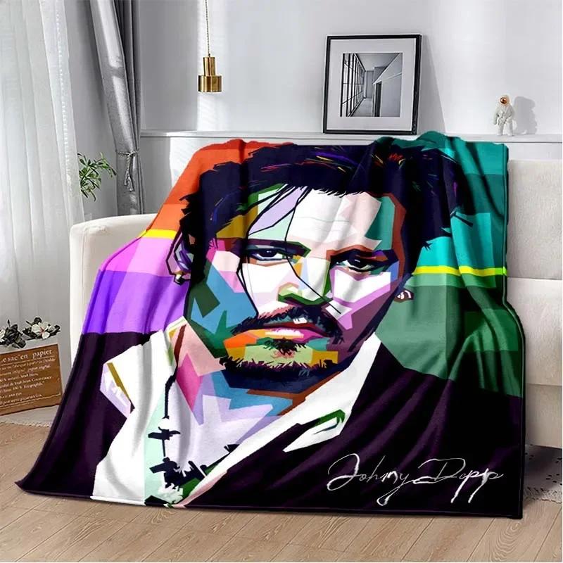 Johnny Depp Pattern Throw Blanket Light Weight Blanket for Living Room Bedroom Kidsroom Warm Blanket Christmas Gift