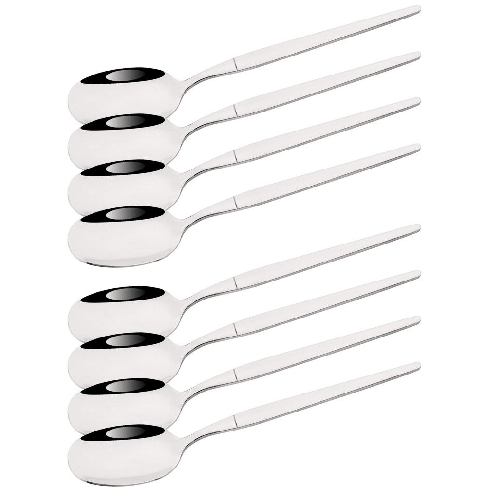 

8Pcs Mirror Gold Dinner Spoon Cutlery Stainless Steel Spoon Flatware Kitchen Silverware Western Dinnerware Restaurant Spoon Set срібний