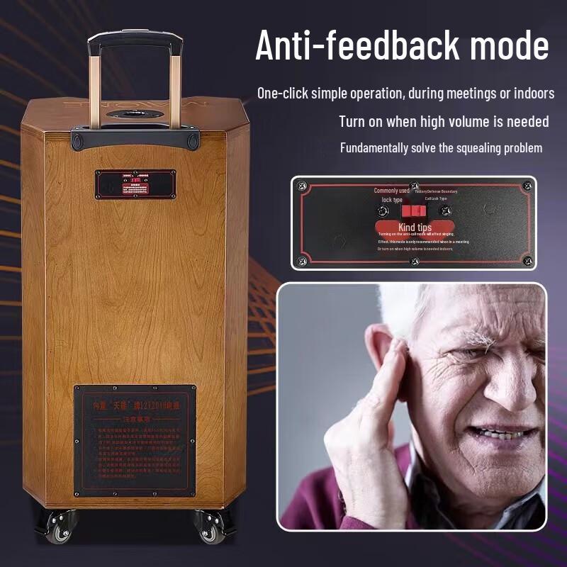 MALONE M-8512L Portable Karaoke Trolley Speaker with Dual Wireless Mics