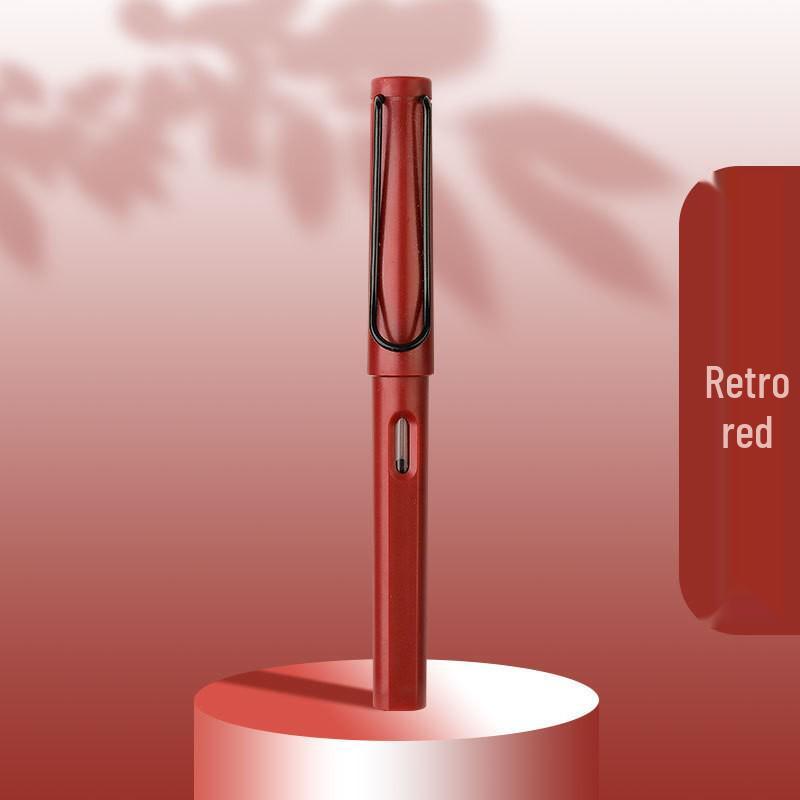Refillable Ergonomic Fountain Pen for Students - Transparent Colored Plastic Design