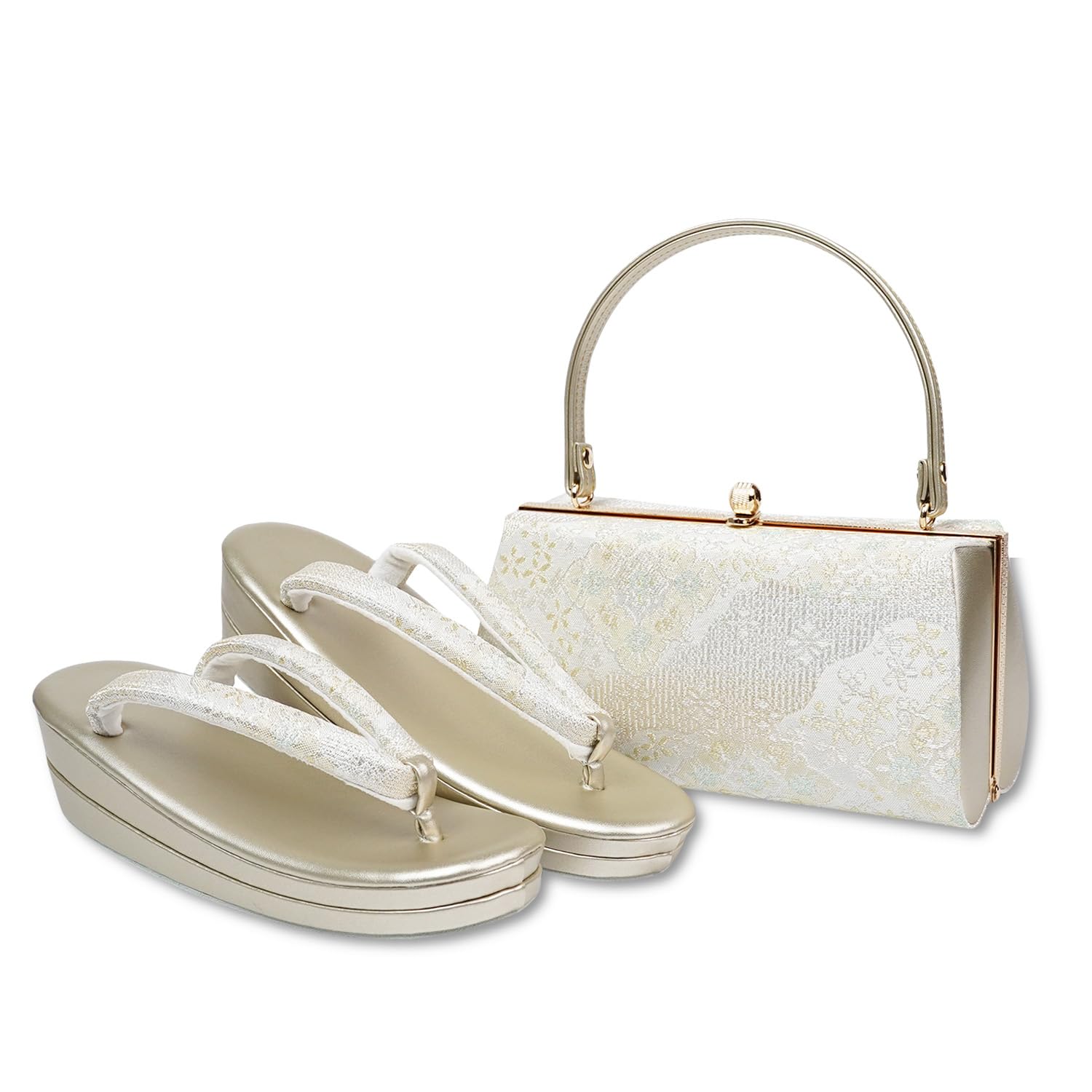 

Формальные сандалии и сумка F Японский оби Нисидзин Формальная ткань для оби F Бледно-совместимый Струящаяся вода с ромбовидным узором и маленьким [Амемари] набор, размер,