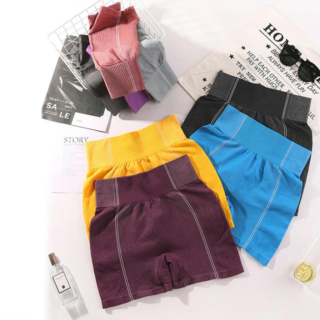 Women's High Waist Fitness Yoga Pant Seamless Fitness Outfits Thin Anti Exposure Sports Shorts for Ladies Outdoor Cycling Jogging Running
