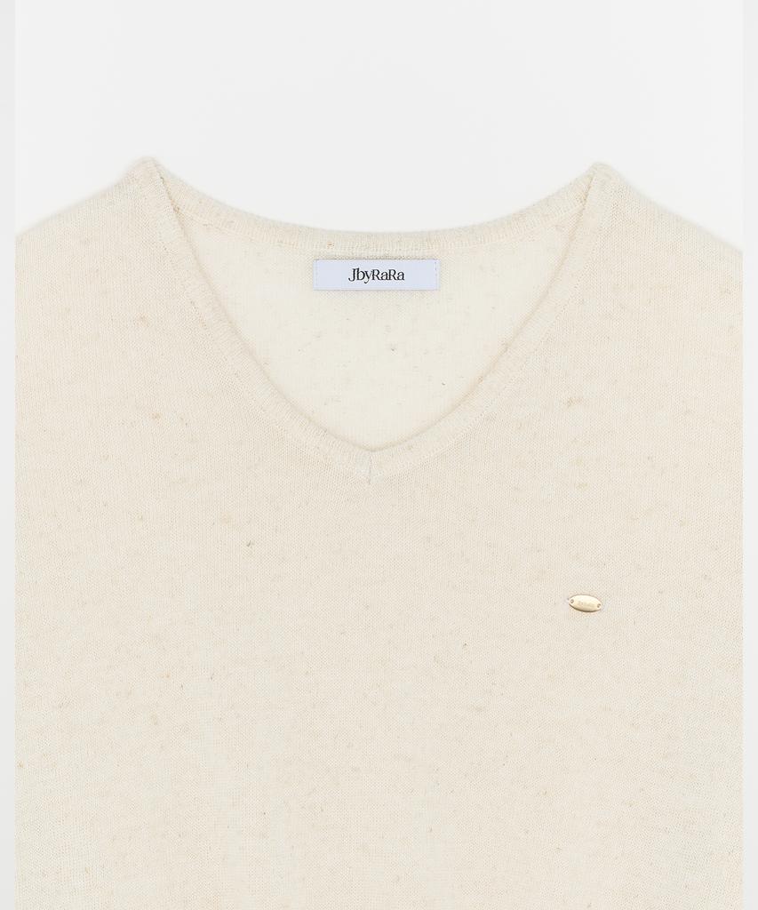 JBYRARA V Linen Oversized Long Sleeve Knit_Beige