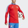 Adidas Letter Logo Print Three Stripes Half-Zip Long Sleeve T-Shirt Men Tops Red HU1280