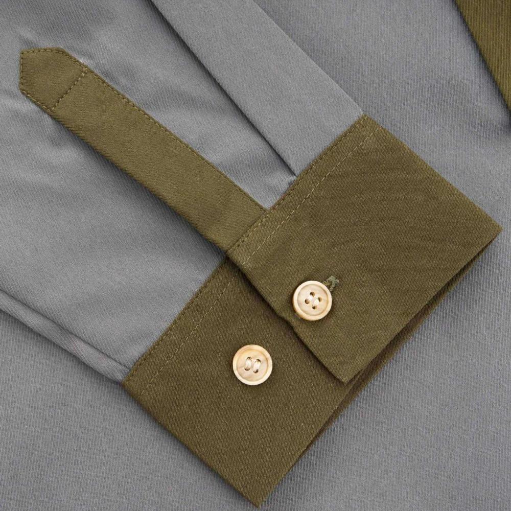 Men's Spring and Summer Long Sleeve Shirt Color Stitching Solid Color Fashion Casual Comfortable Breathable Men's Long Sleeve Shirt