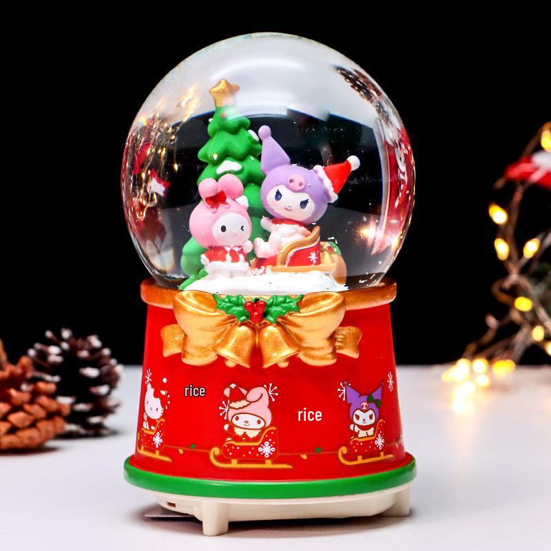 Children's Christmas Decorations: Crystal Ball Music Box Ornament for Tabletop