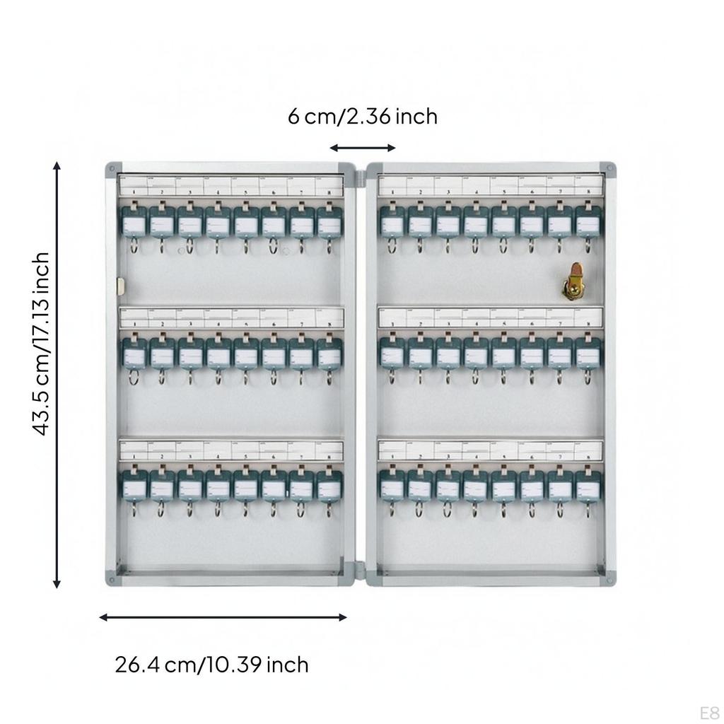 Aluminum Alloy Key Cabinet | Writable Identification Labels, Textured Metal Panel, WallMounted